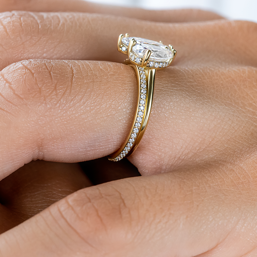 2 CT Round Three Stones Lab Grown Diamond Engagement Ring