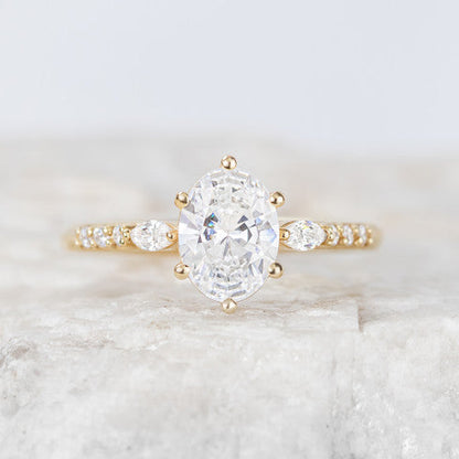 2 CT Round Three Stones Lab Grown Diamond Engagement Ring