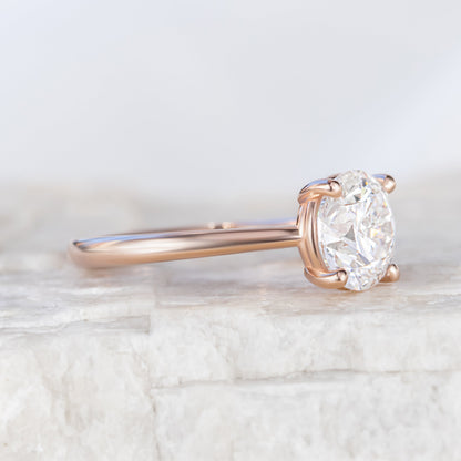 2 CT Round Three Stones Lab Grown Diamond Engagement Ring