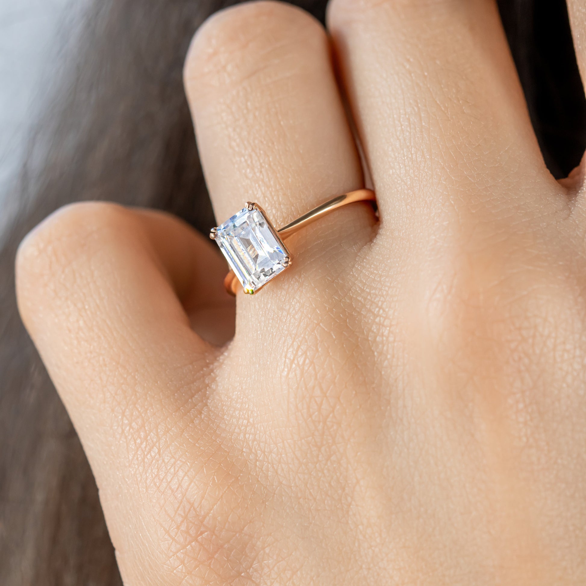 2 CT Round Three Stones Lab Grown Diamond Engagement Ring