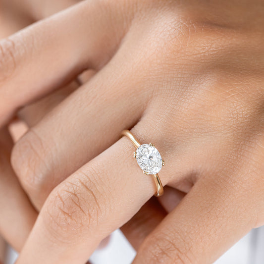 2 CT Round Three Stones Lab Grown Diamond Engagement Ring