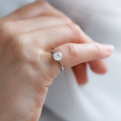 2 CT Round Three Stones Lab Grown Diamond Engagement Ring