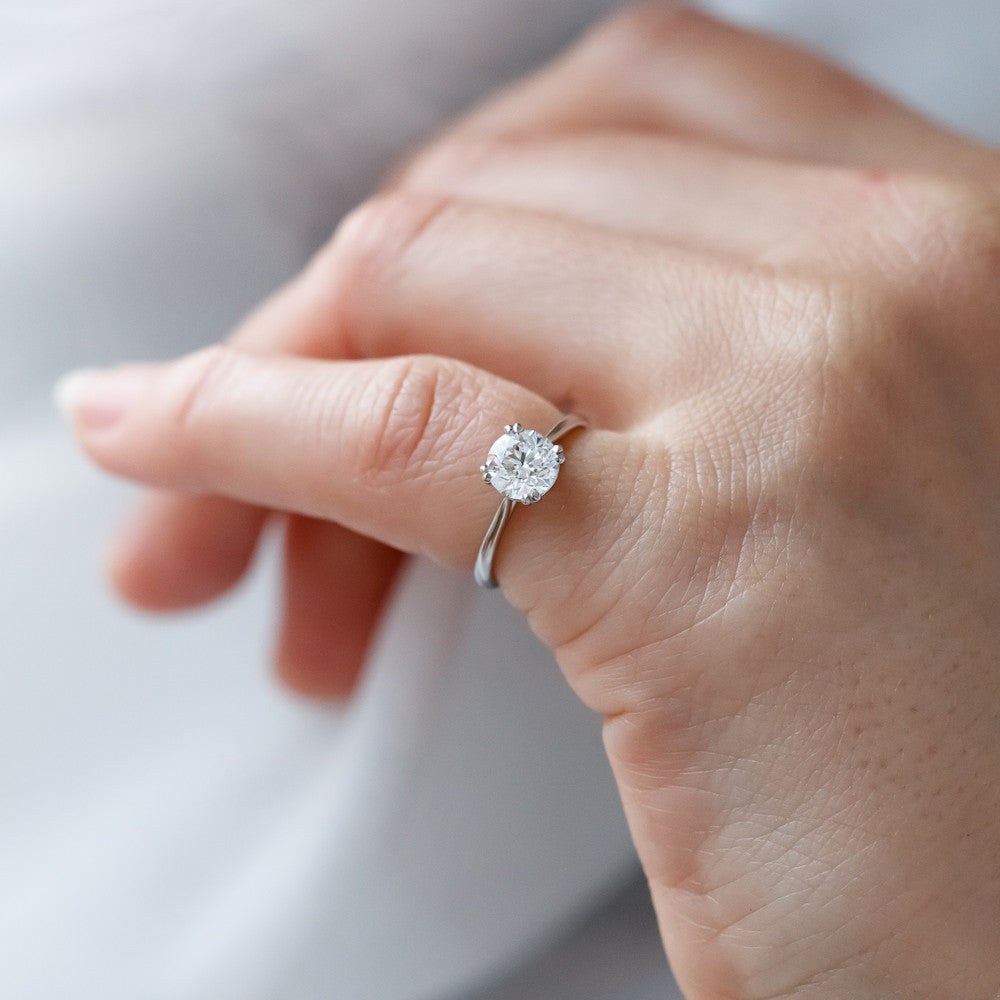 2 CT Round Three Stones Lab Grown Diamond Engagement Ring