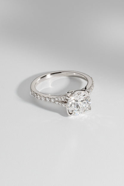 2 CT Round Three Stones Lab Grown Diamond Engagement Ring