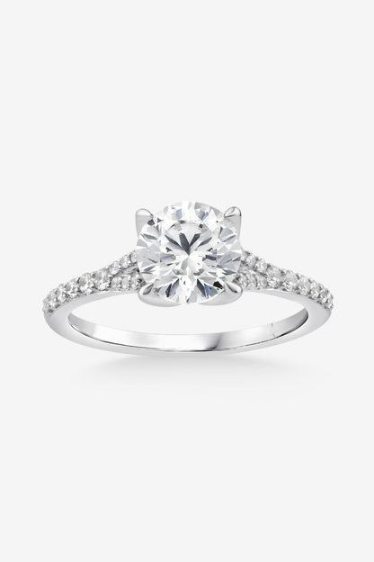 2 CT Round Three Stones Lab Grown Diamond Engagement Ring