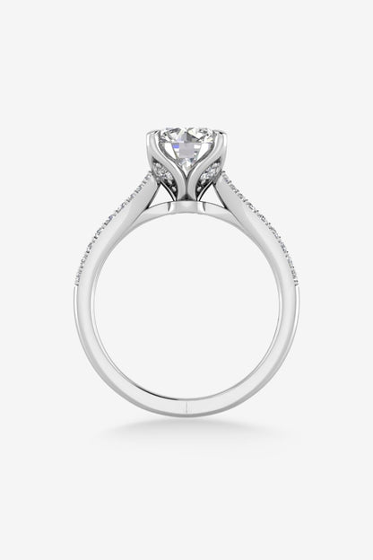2 CT Round Three Stones Lab Grown Diamond Engagement Ring