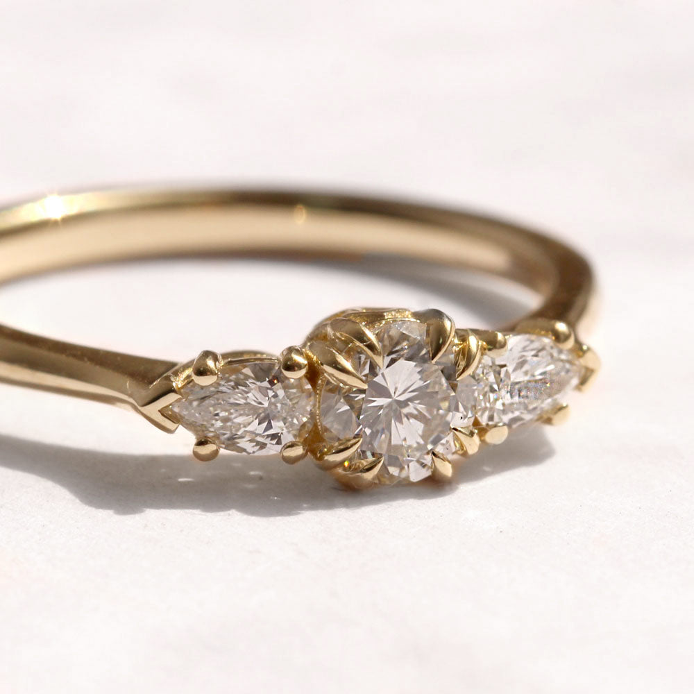 2 CT Round Three Stones Lab Grown Diamond Engagement Ring