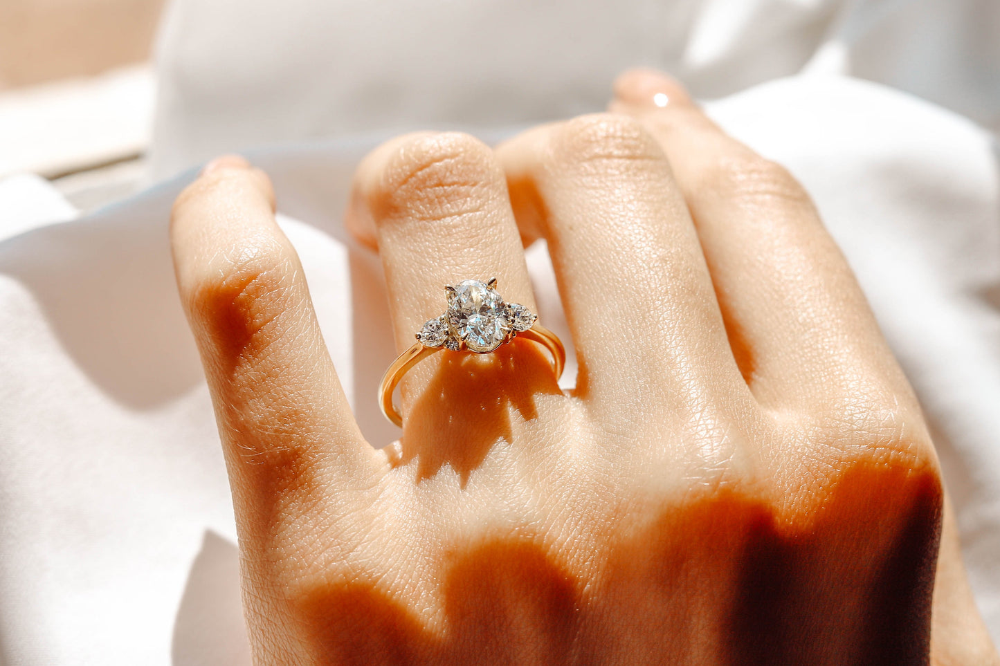 2 CT Round Three Stones Lab Grown Diamond Engagement Ring