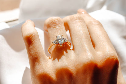 2 CT Round Three Stones Lab Grown Diamond Engagement Ring