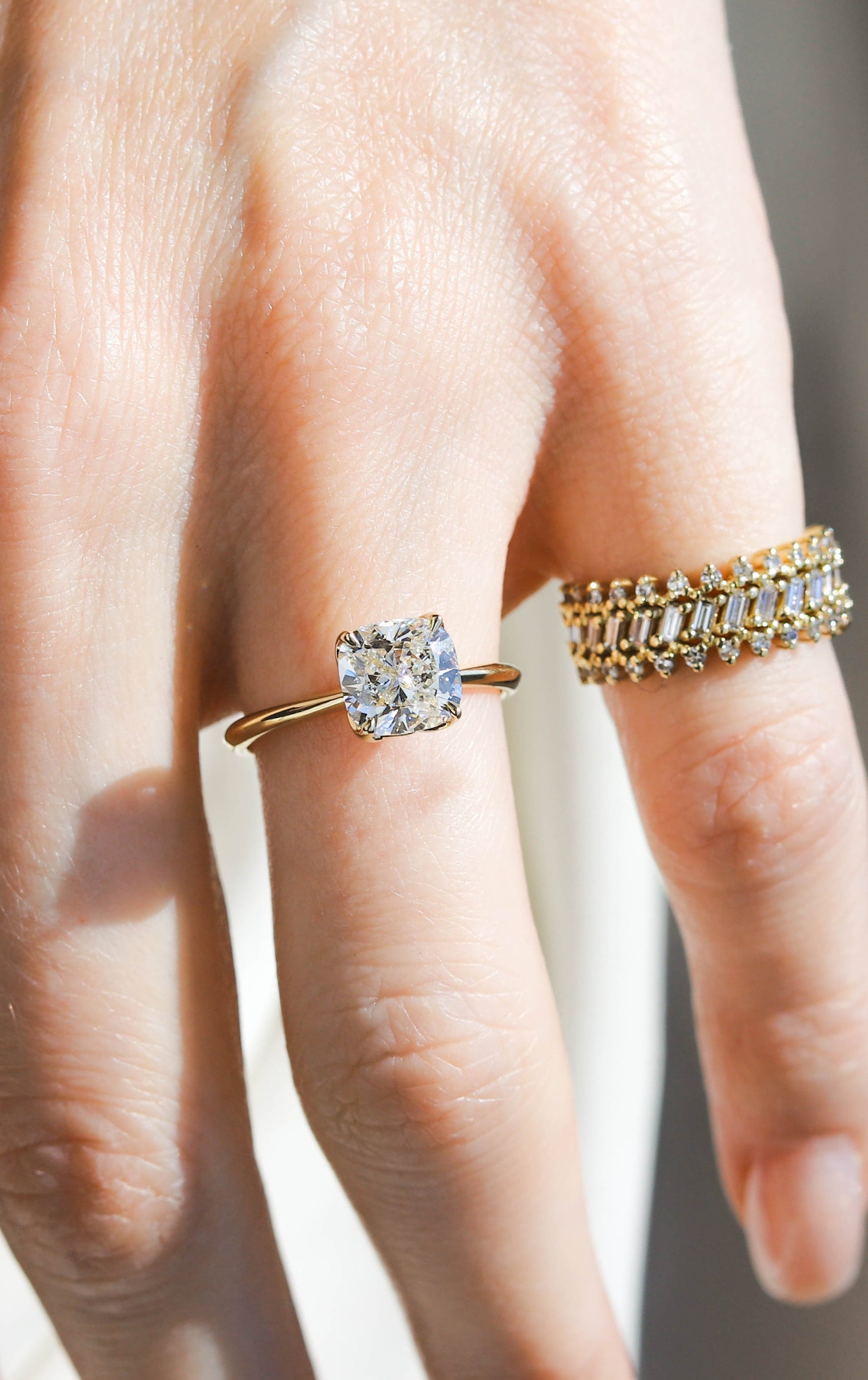 2 CT Round Three Stones Lab Grown Diamond Engagement Ring
