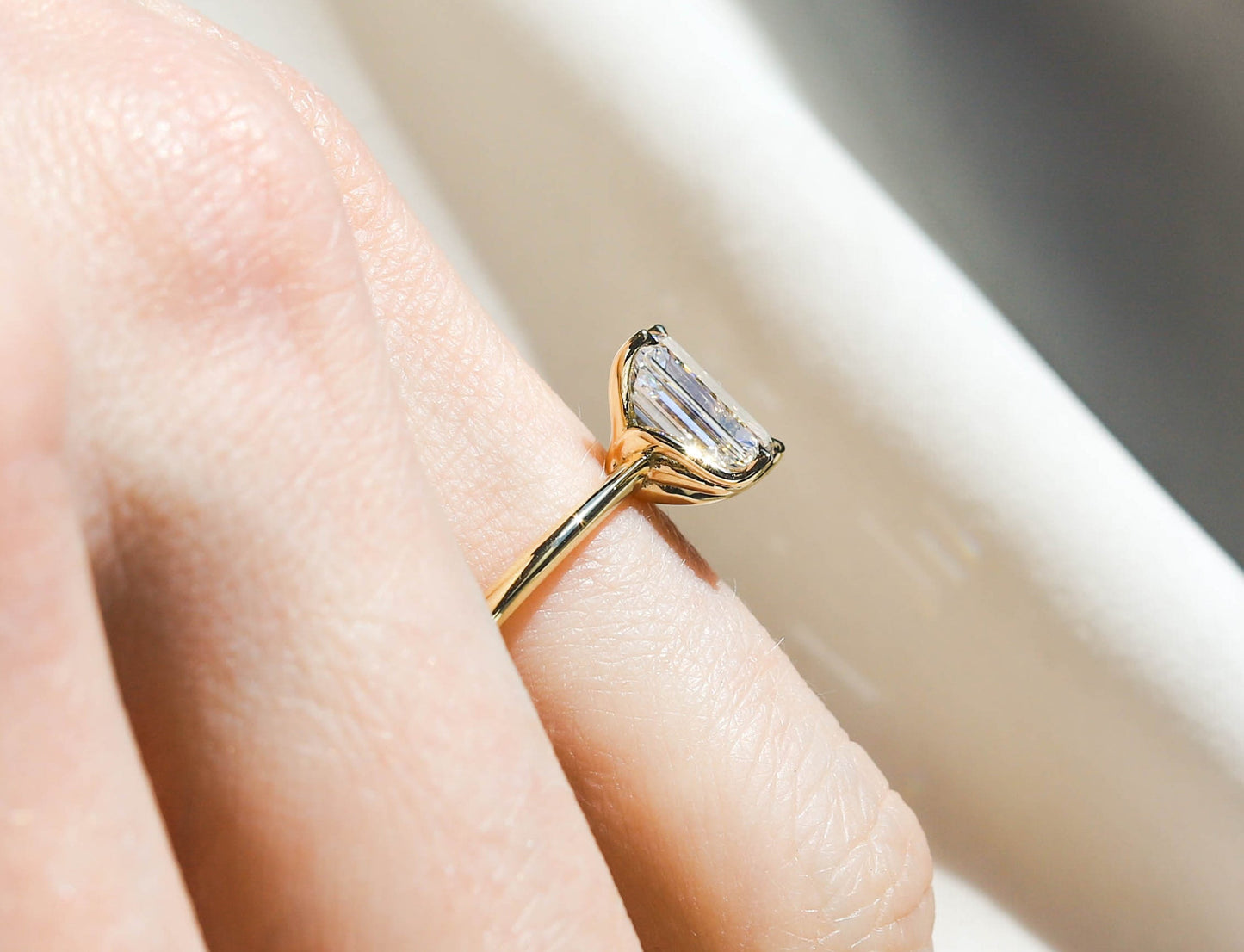 2 CT Round Three Stones Lab Grown Diamond Engagement Ring