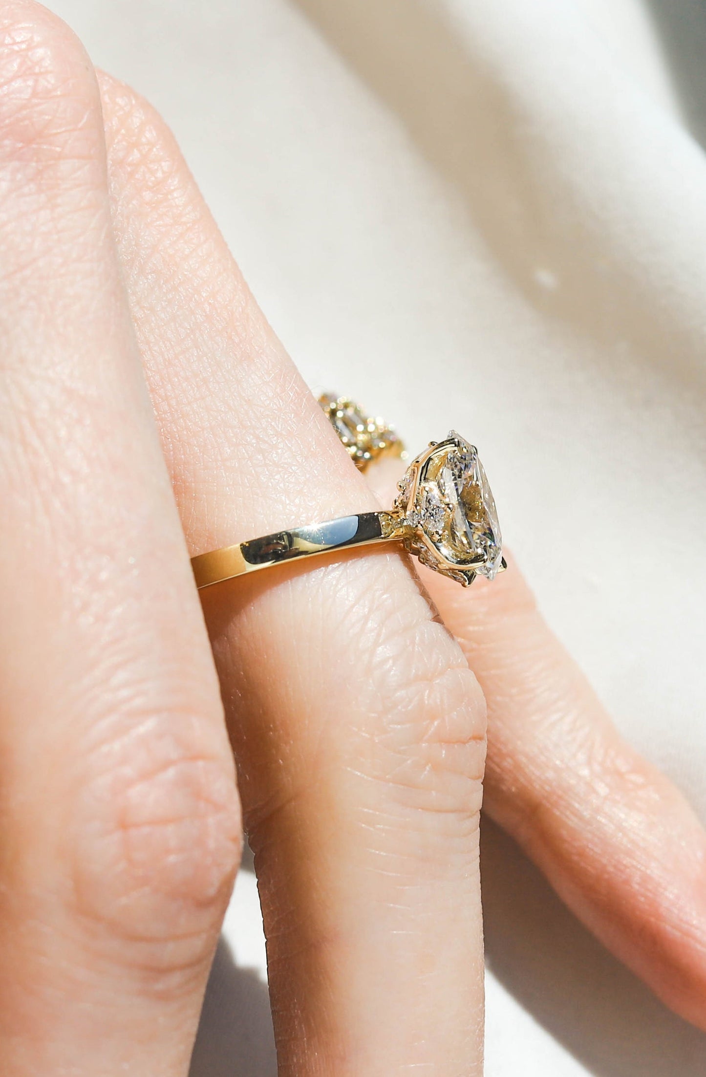 2 CT Round Three Stones Lab Grown Diamond Engagement Ring