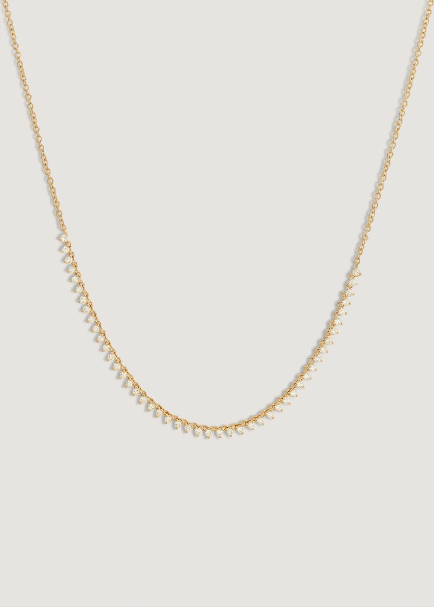 3.5 TCW Round Lab Grown Diamond Linear Tennis Necklace