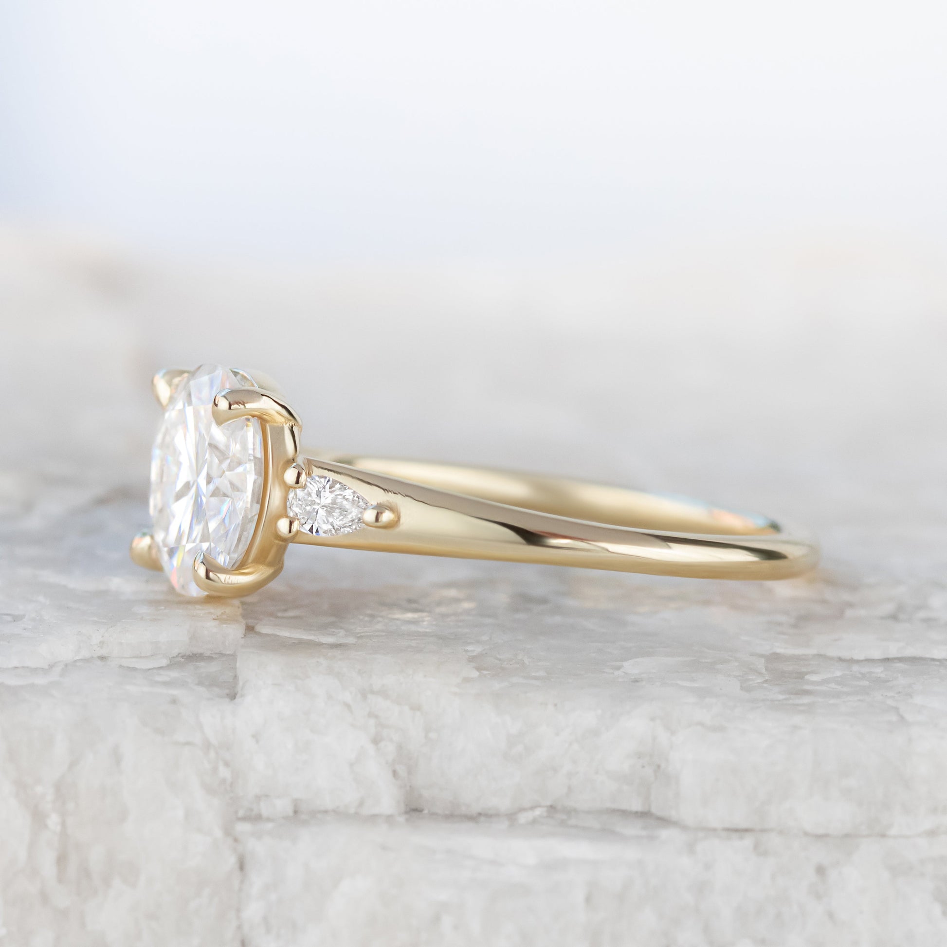 2 CT Round Three Stones Lab Grown Diamond Engagement Ring