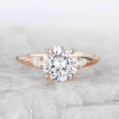 2 CT Round Three Stones Lab Grown Diamond Engagement Ring