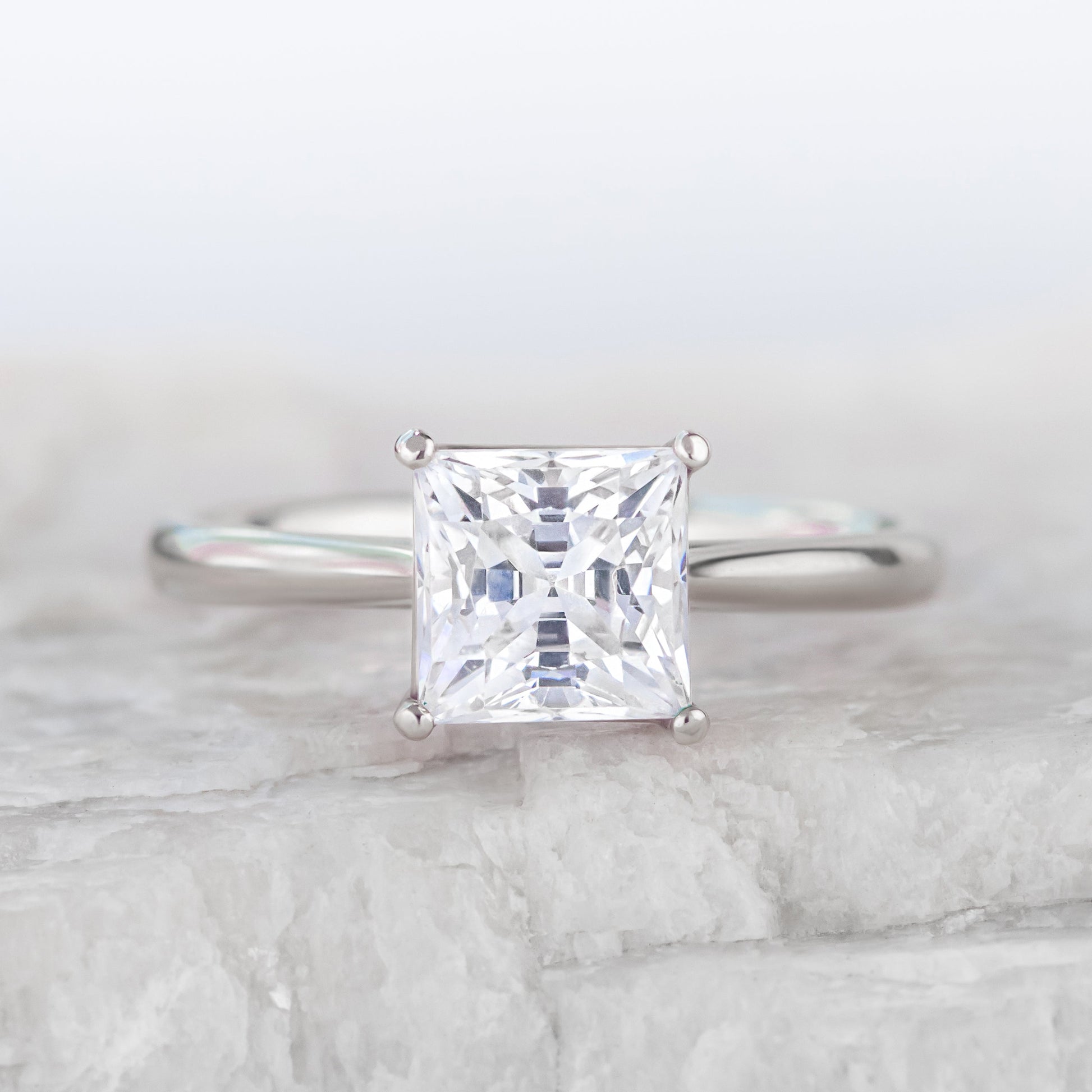 2 CT Round Three Stones Lab Grown Diamond Engagement Ring
