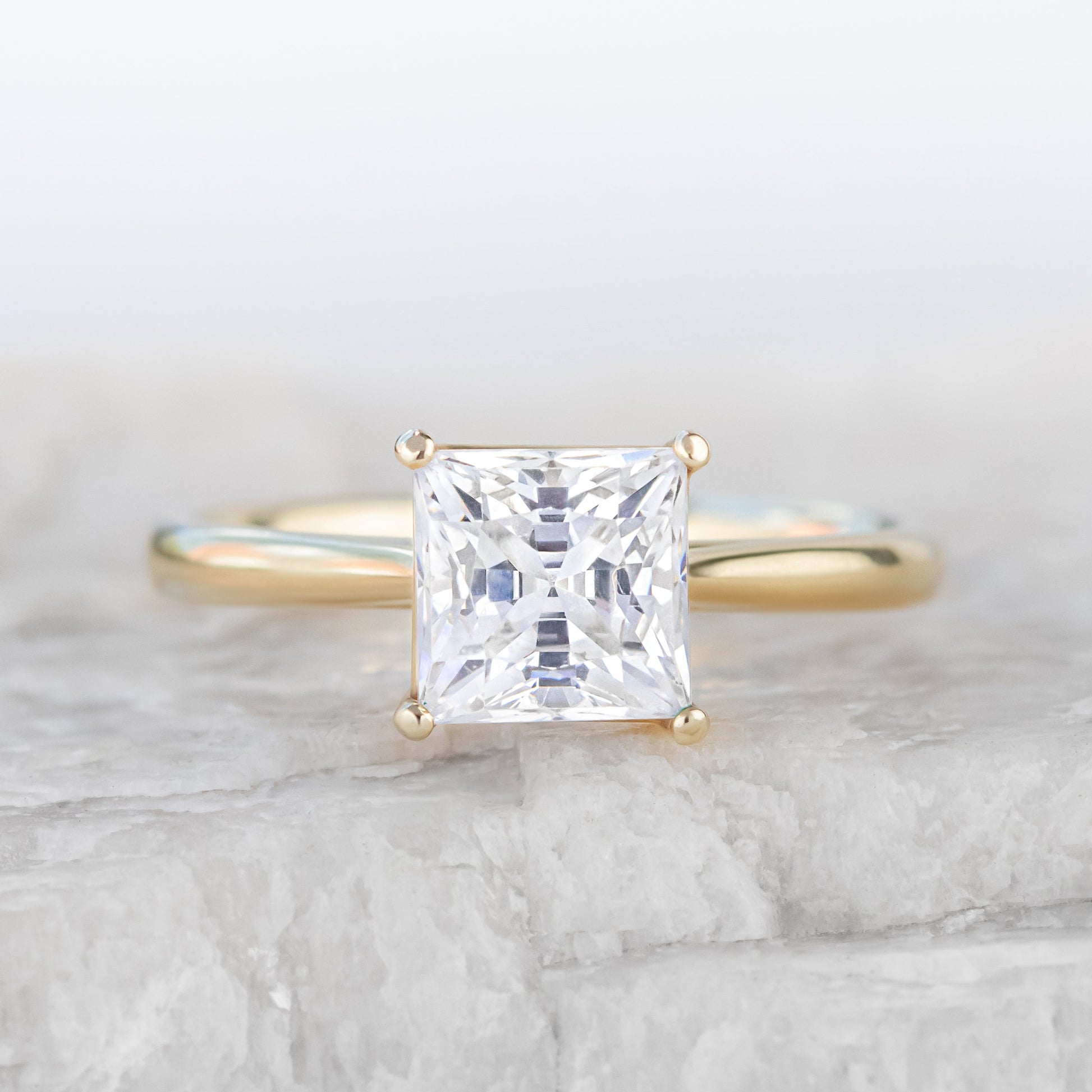 2 CT Round Three Stones Lab Grown Diamond Engagement Ring