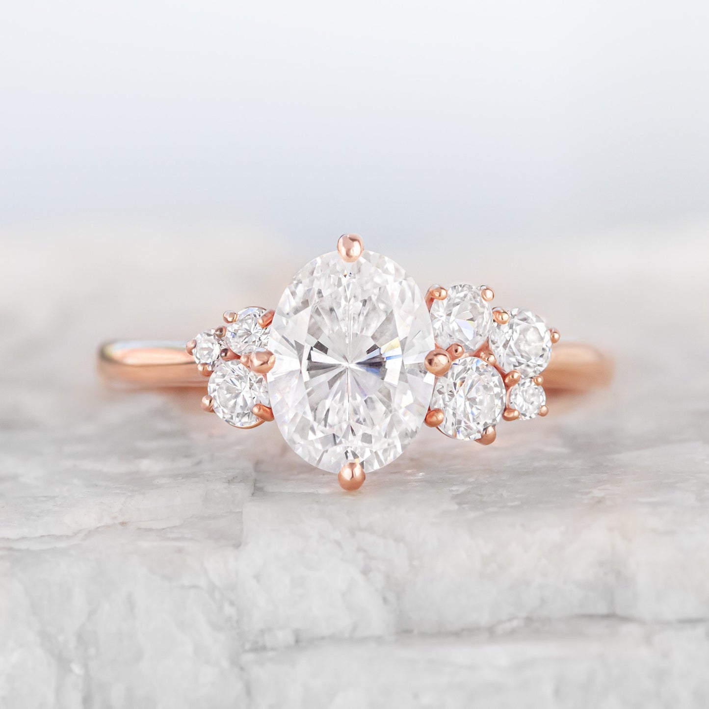 2 CT Round Three Stones Lab Grown Diamond Engagement Ring