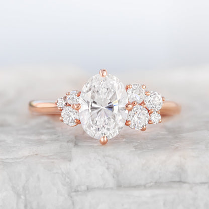 2 CT Round Three Stones Lab Grown Diamond Engagement Ring
