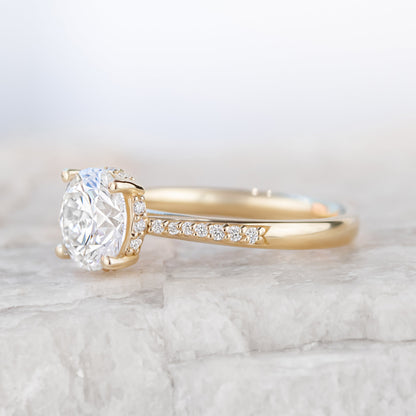 2 CT Round Three Stones Lab Grown Diamond Engagement Ring