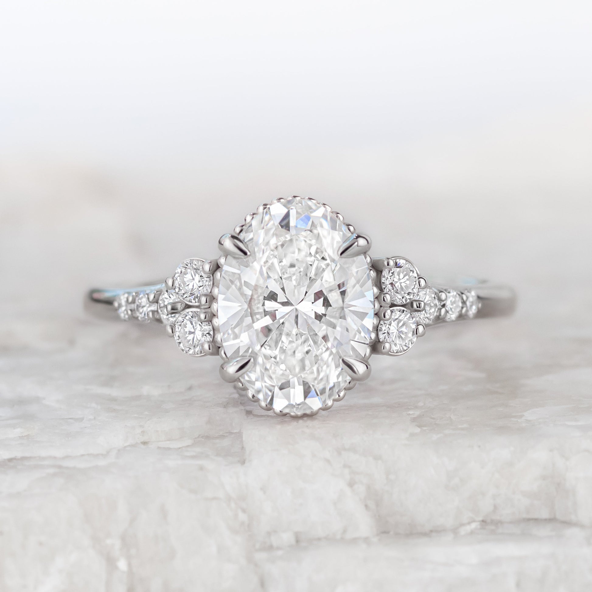 2 CT Round Three Stones Lab Grown Diamond Engagement Ring