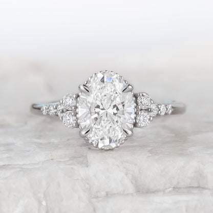 2 CT Round Three Stones Lab Grown Diamond Engagement Ring