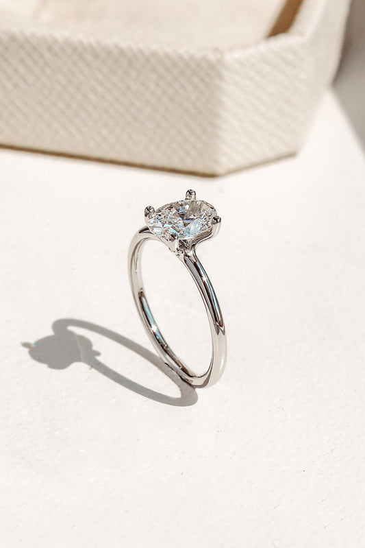 2 CT Round Three Stones Lab Grown Diamond Engagement Ring