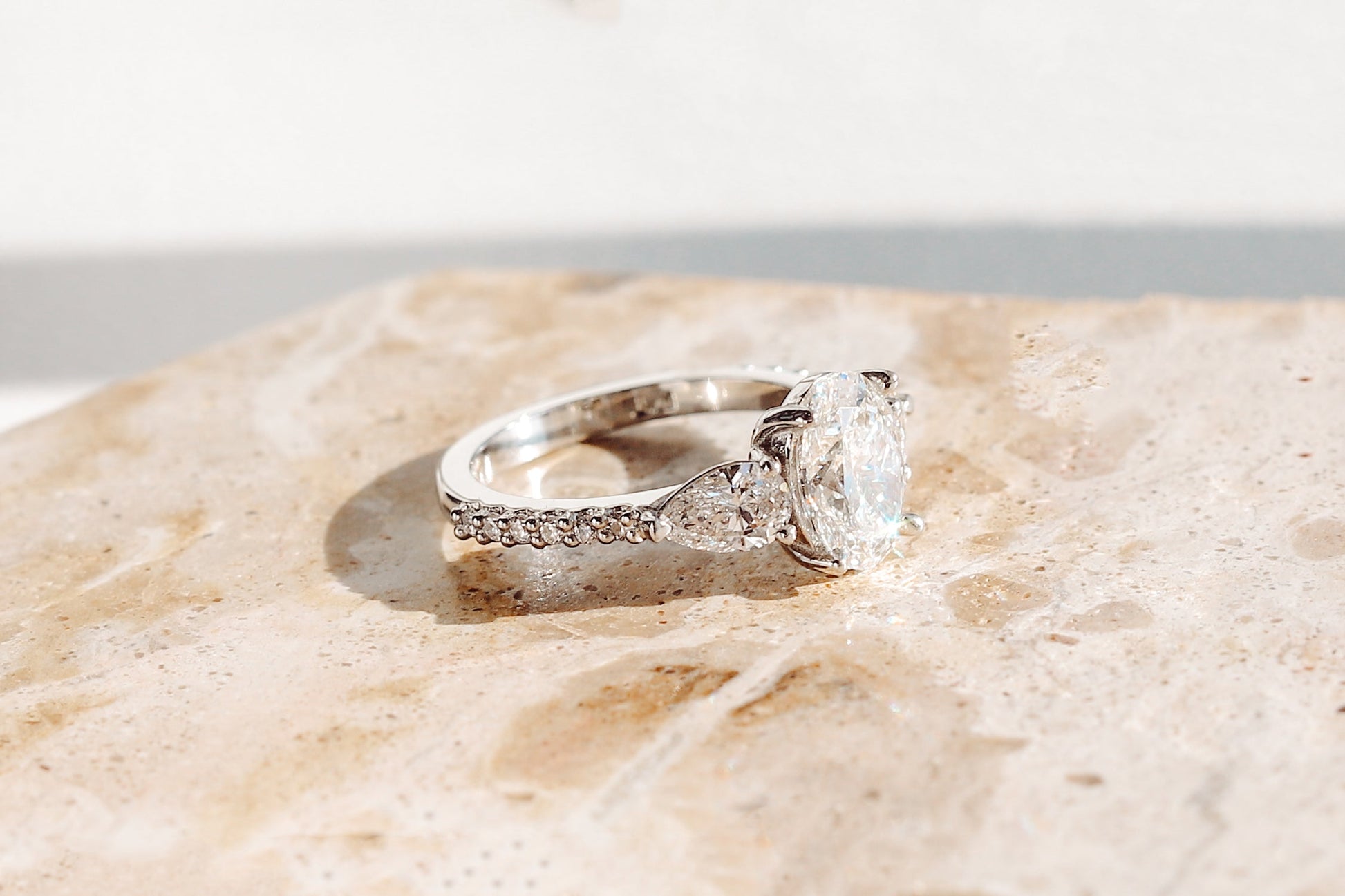 2 CT Round Three Stones Lab Grown Diamond Engagement Ring
