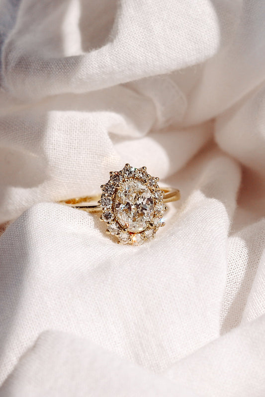 2 CT Round Three Stones Lab Grown Diamond Engagement Ring