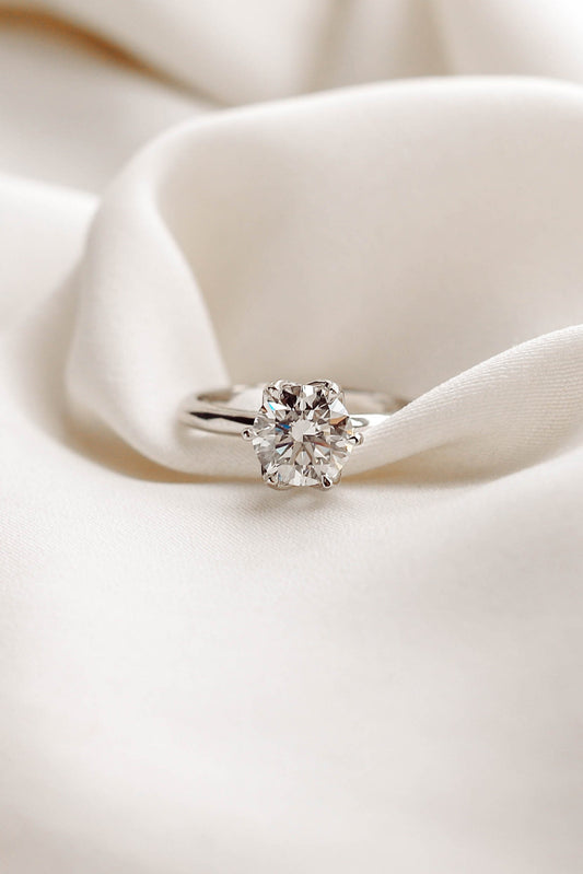 2 CT Round Three Stones Lab Grown Diamond Engagement Ring