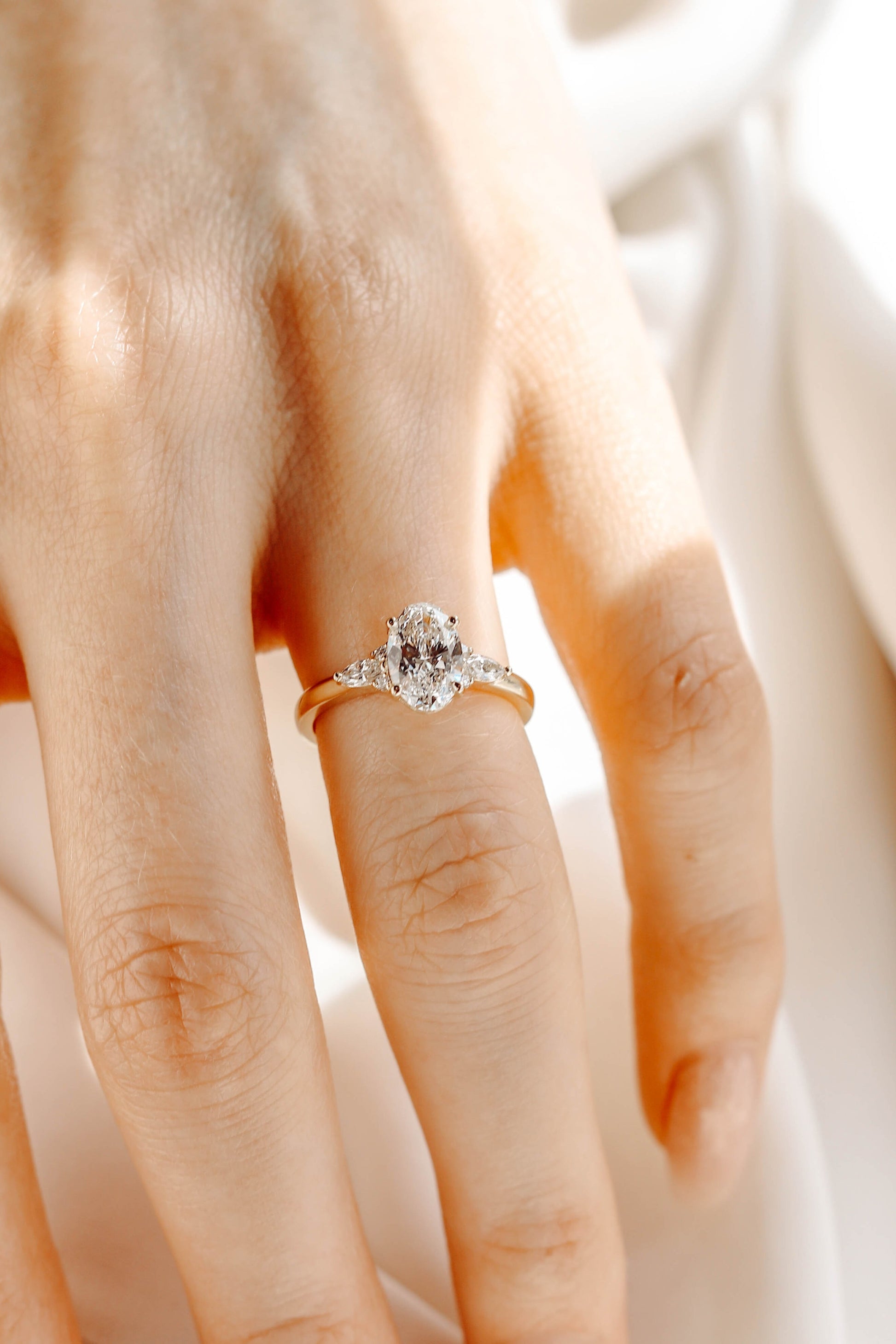2 CT Round Three Stones Lab Grown Diamond Engagement Ring