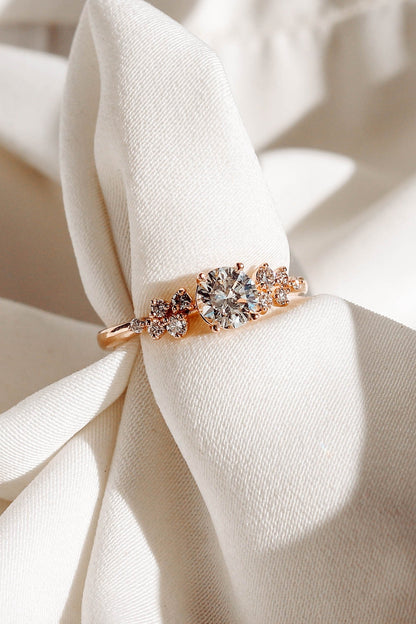 2 CT Round Three Stones Lab Grown Diamond Engagement Ring