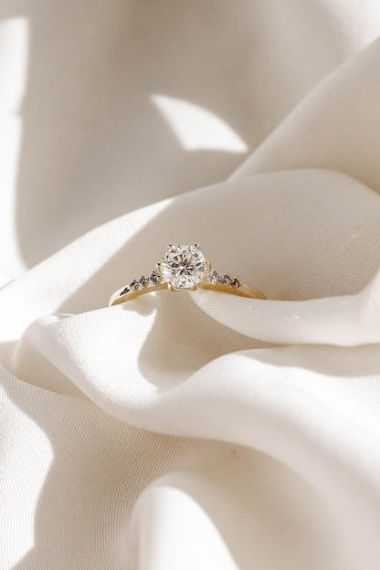 2 CT Round Three Stones Lab Grown Diamond Engagement Ring