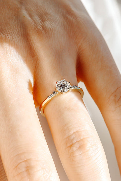 2 CT Round Three Stones Lab Grown Diamond Engagement Ring