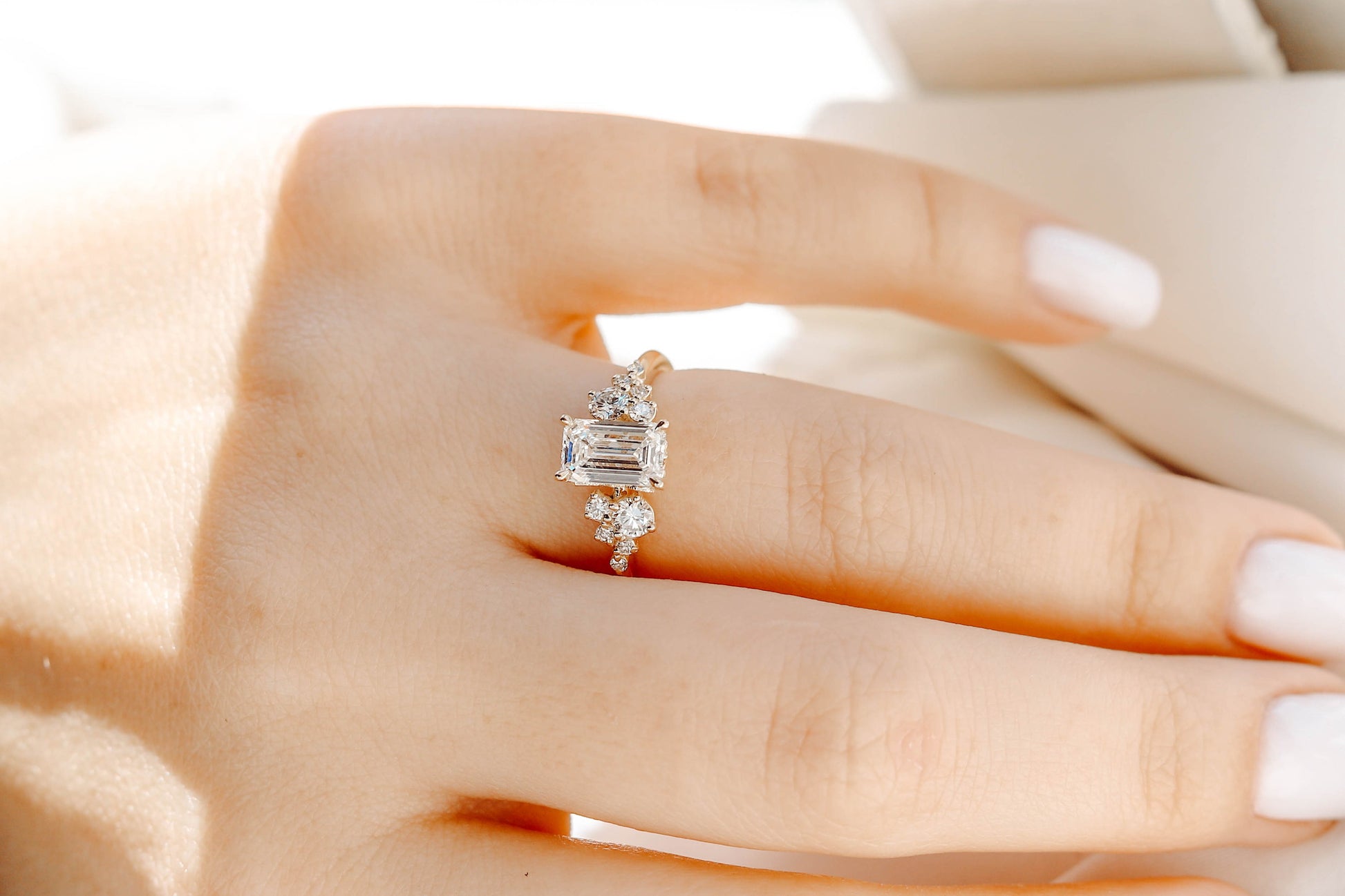 2 CT Round Three Stones Lab Grown Diamond Engagement Ring