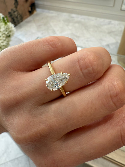 2 CT Round Three Stones Lab Grown Diamond Engagement Ring