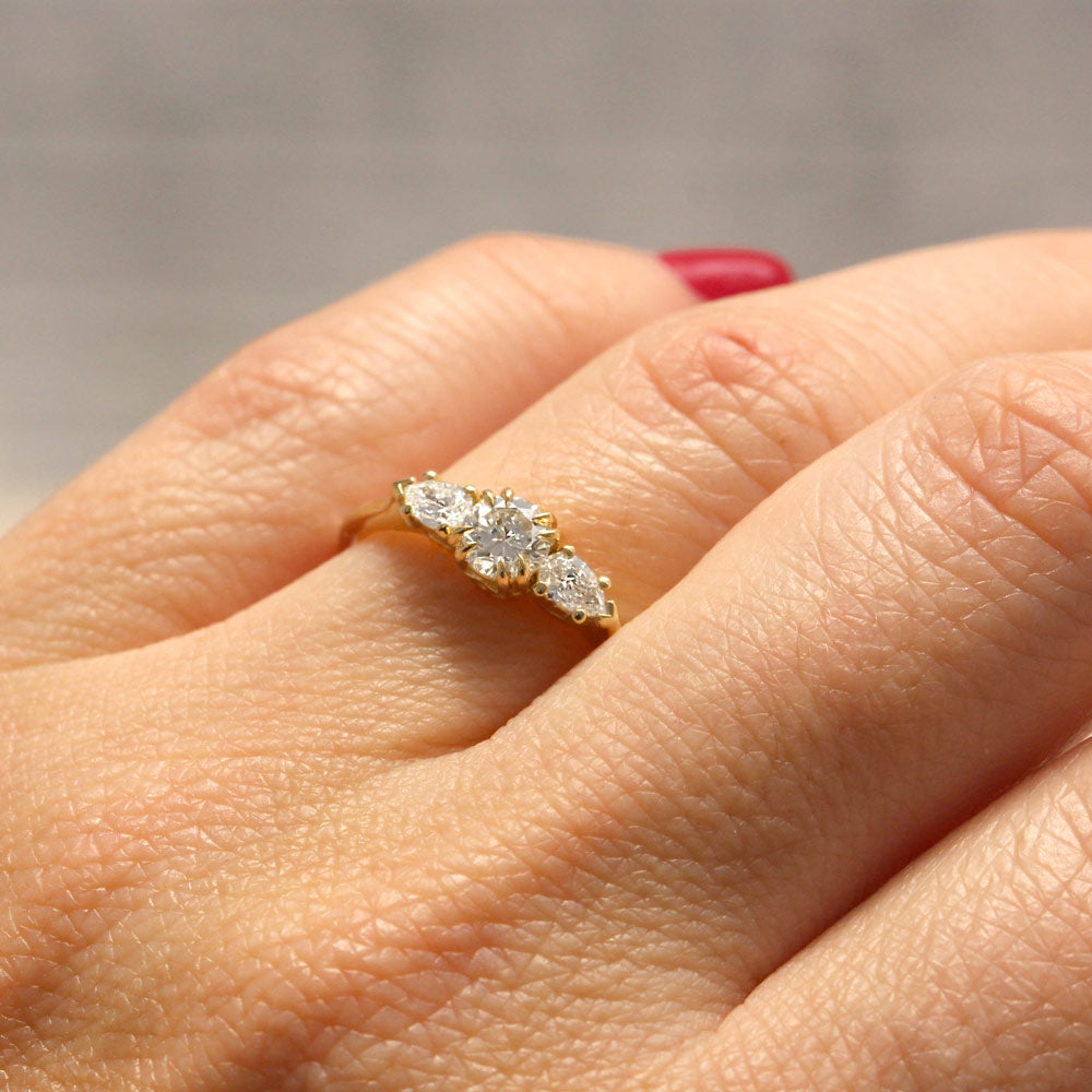 2 CT Round Three Stones Lab Grown Diamond Engagement Ring
