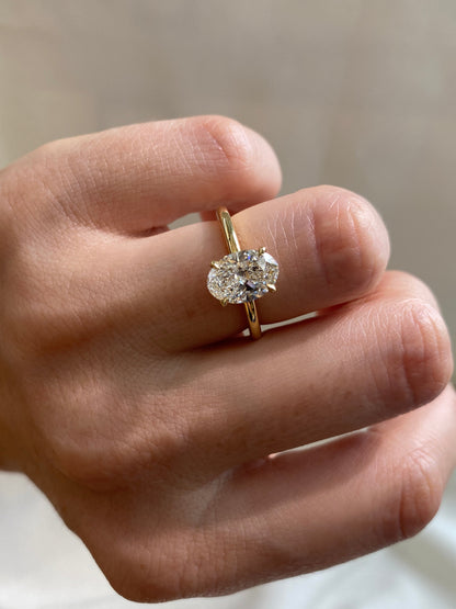 2 CT Round Three Stones Lab Grown Diamond Engagement Ring