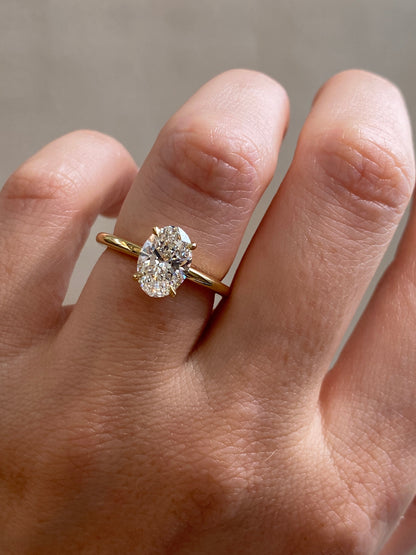 2 CT Round Three Stones Lab Grown Diamond Engagement Ring