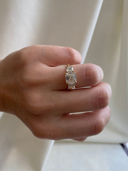 2 CT Round Three Stones Lab Grown Diamond Engagement Ring