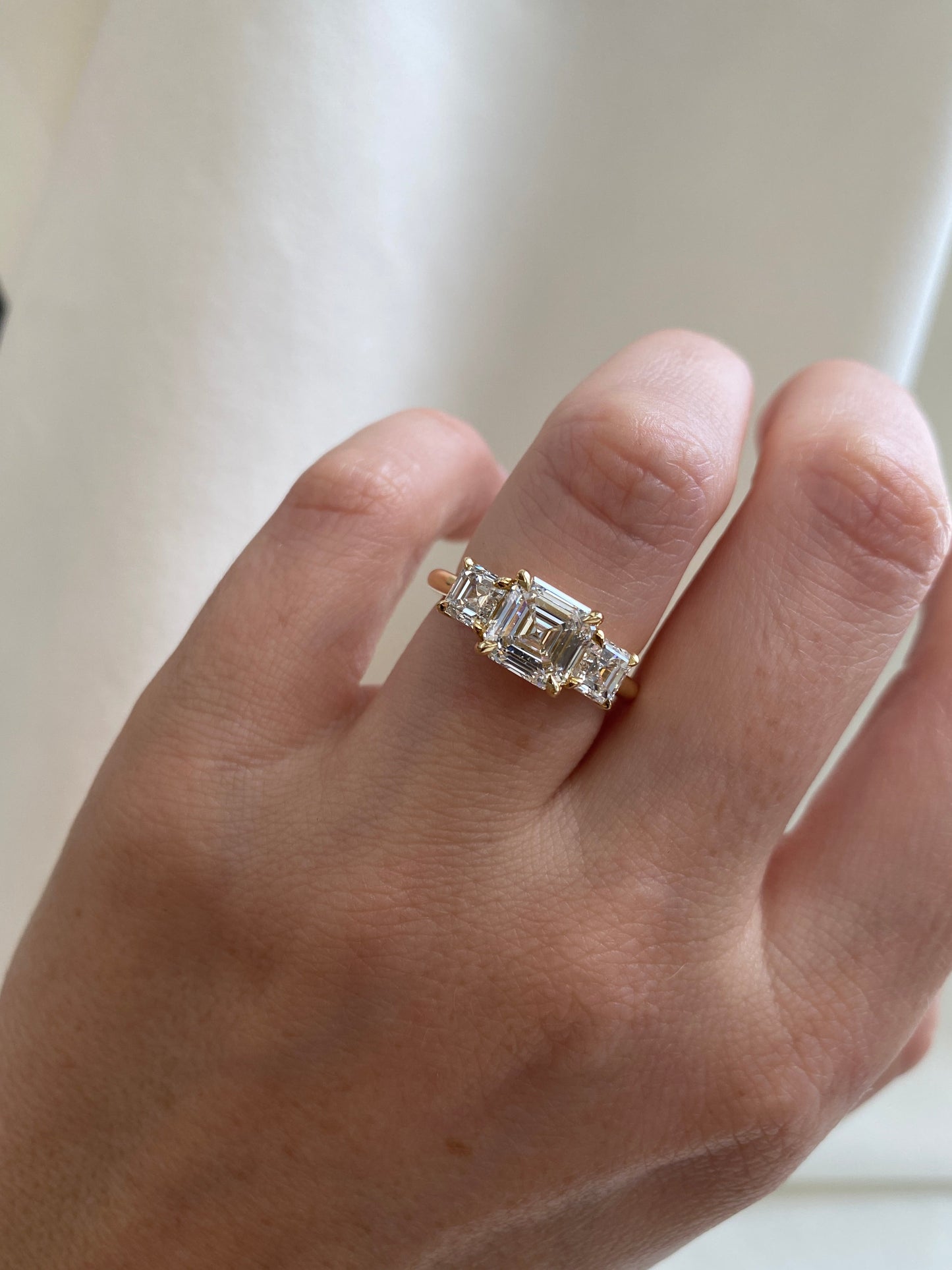 2 CT Round Three Stones Lab Grown Diamond Engagement Ring