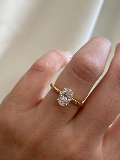 2 CT Round Three Stones Lab Grown Diamond Engagement Ring
