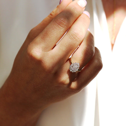 2 CT Round Three Stones Lab Grown Diamond Engagement Ring