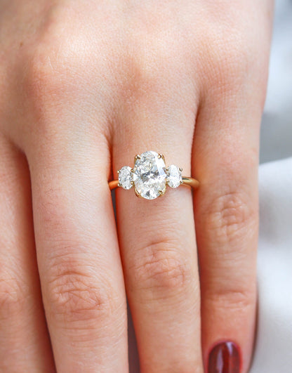 2 CT Round Three Stones Lab Grown Diamond Engagement Ring
