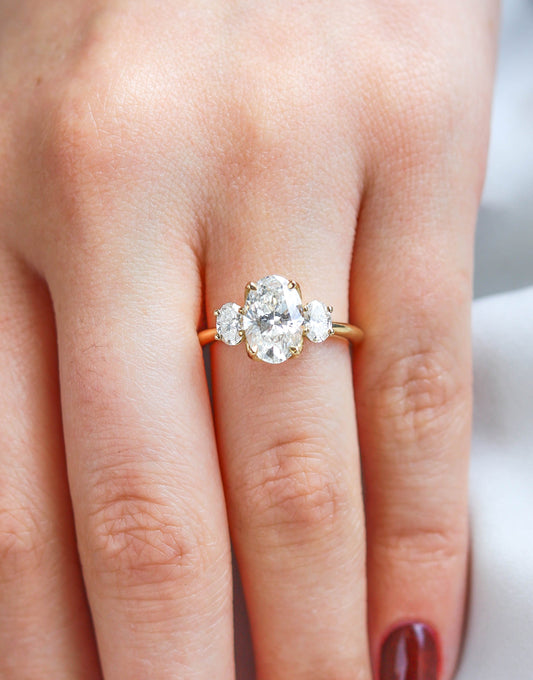 2 CT Round Three Stones Lab Grown Diamond Engagement Ring