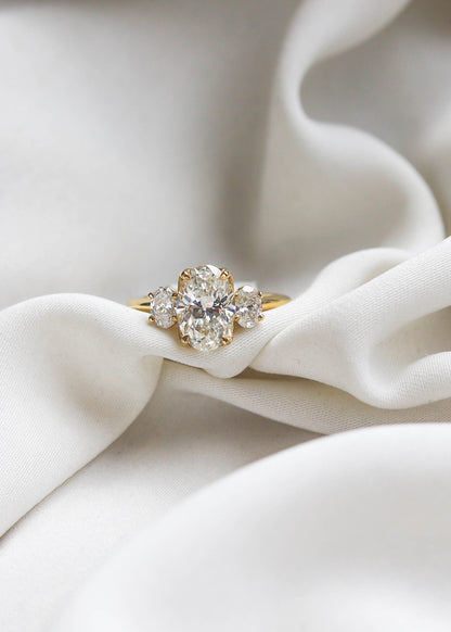 2 CT Round Three Stones Lab Grown Diamond Engagement Ring