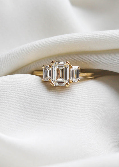 2 CT Round Three Stones Lab Grown Diamond Engagement Ring
