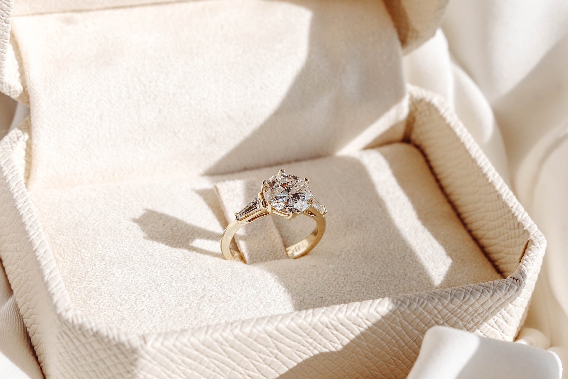 2 CT Round Three Stones Lab Grown Diamond Engagement Ring