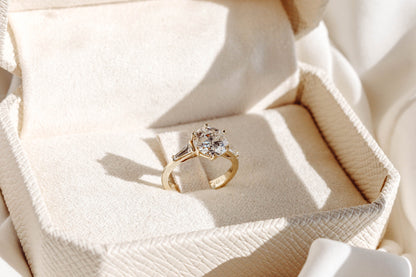 2 CT Round Three Stones Lab Grown Diamond Engagement Ring