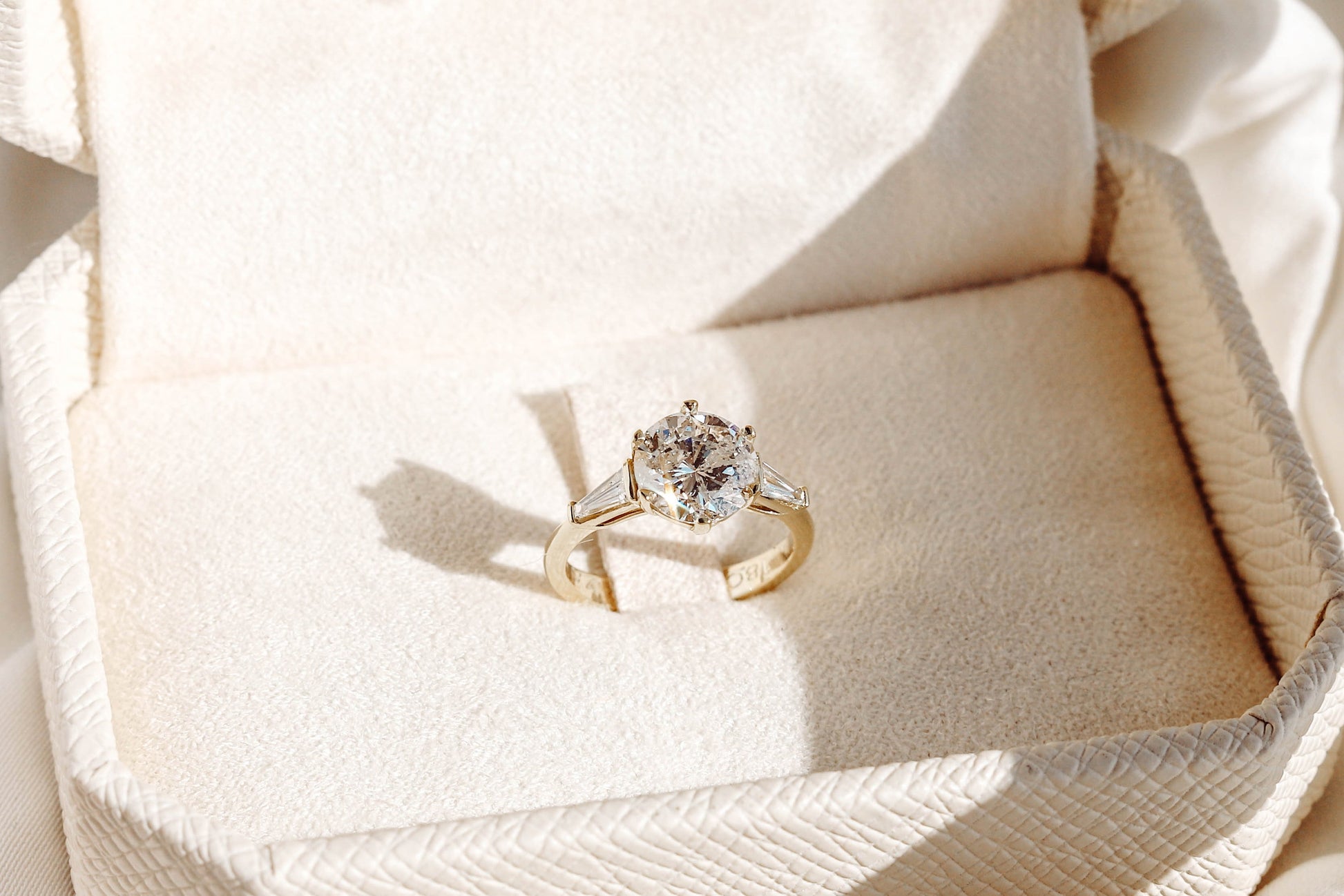 2 CT Round Three Stones Lab Grown Diamond Engagement Ring